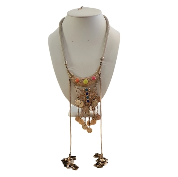 MIKA Master Of Coin Boho Gypsy Fringe Necklace - Picture 1 of 7